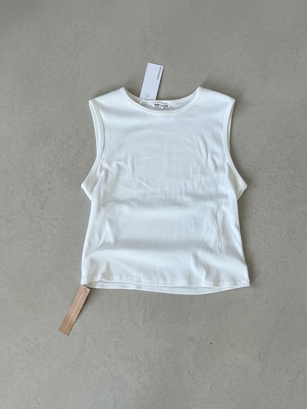 Reformation White Ribbed Sleeveless Tank Top